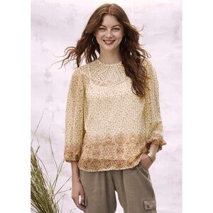 MATILDA JANE GOOD HART NWT Boho Long Sleeve Bonneau Floral Print Top L